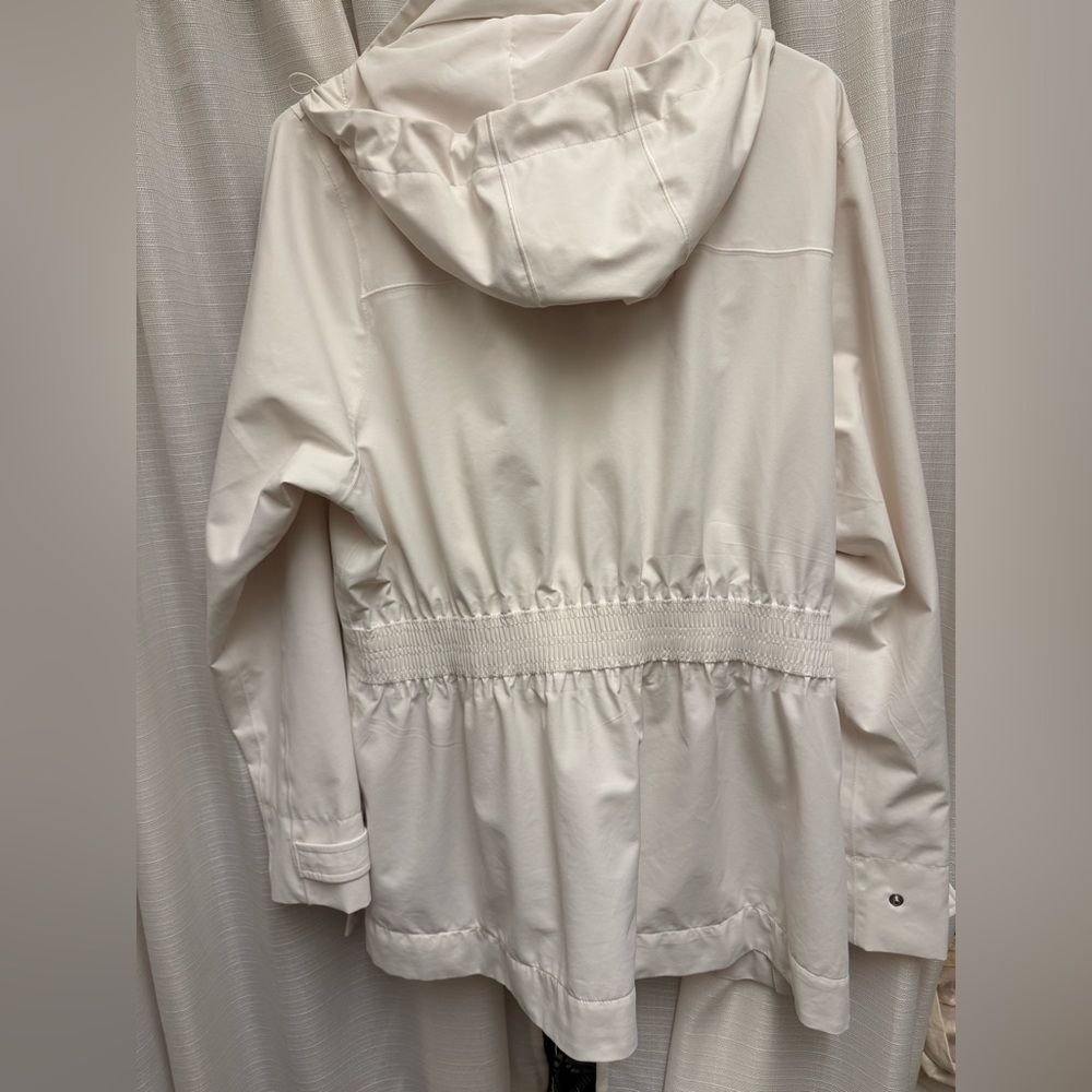 Athleta Rainout Sutro Trench Jacket White Large Tall - Picture 2 of 5